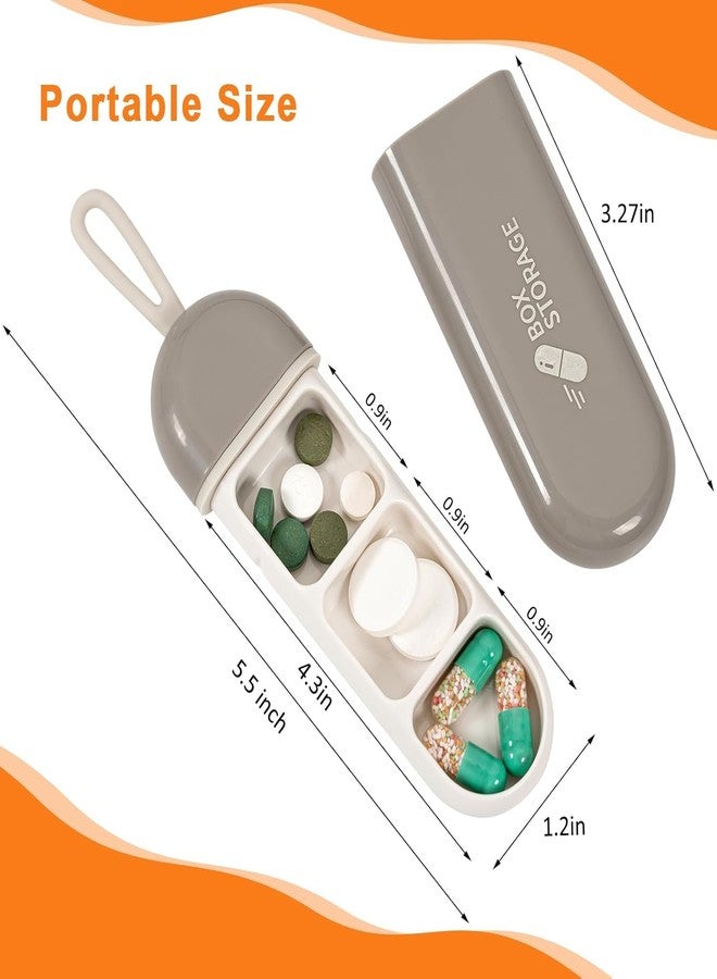 Elvana Travel Pill Organizer, 2 Pack Daily Pill Organizer Travel Medicine Organizer, Small Pill Case Moisture-proof Pill Holder with 3 Compartments for Pocket Purse - Image 5